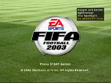 FIFA Football 2003 (EU) screen shot title